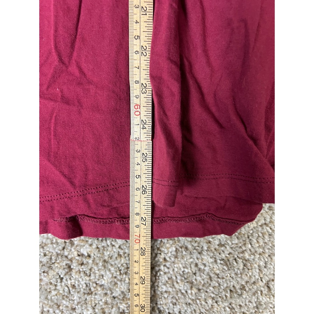 Nike Womens XXL Graphic Swoosh T-Shirt Burgundy Maroon Short Sleeve Crew Neck - Picture 3 of 5